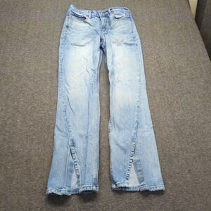 American Eagle Jeans Womens 8 Blue 90s Boot Cut Split Hem Light Wash Stretch